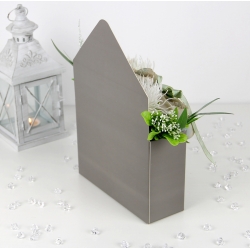 BUKIET w szarej KOPERCIE na prezent MIX kwiatów